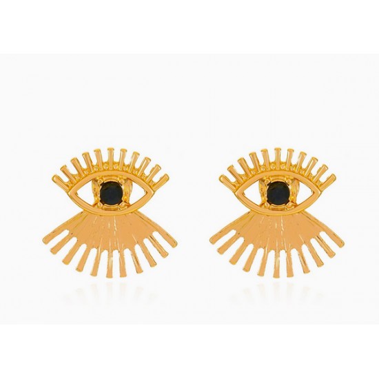 Vintage Bold Eye Earrings – Fashionable Minimalist Ethnic Lash Stud Earrings