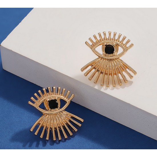 Vintage Bold Eye Earrings – Fashionable Minimalist Ethnic Lash Stud Earrings