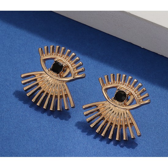 Vintage Bold Eye Earrings – Fashionable Minimalist Ethnic Lash Stud Earrings