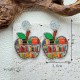 Back to School Rainbow Apple Studs Earrings, Acrylic Pencil and Book Drop Earrings