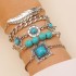 Bohemian Turquoise Bracelet Set, Open Cuff Bangle Multi-Piece Set