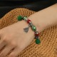 Colorful Crystal Beaded Christmas Tree Snowman Heart Pendant Bracelet