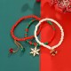 Colorful Crystal Beaded Christmas Tree Snowman Heart Pendant Bracelet