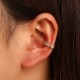 Copper Zirconia Inlaid Geometric C-Shaped Cartilage Earring, No Piercing Fashion Ear Cuff