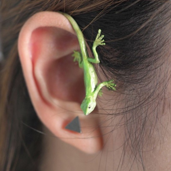 Creative Lizard Ear Cuffs - No Piercing Gecko Cartilage Earrings - Unique Animal Style Ear Jewelry