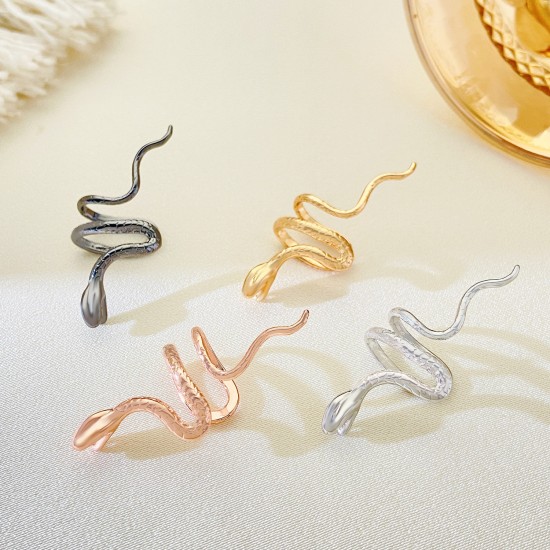 Creative Snake Shaped Cartilage Cuff No Piercing Earrings, Fashionable Coiled Snake Ear Cuff