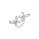 Diamond Butterfly Adjustable Open Ring, French Luxury Hollow Heart Index Finger Ring