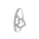 Diamond Heart Pendant Ring for Women, Trendy Geometric Heart Ring