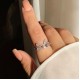 Diamond-Studded Cat Ring, Geometric Open Finger Ring