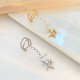 Diamond-Studded Four-Point Star Ear Cuffs - No Piercing Pearl Cartilage Earrings