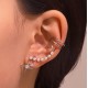 Diamond-Studded Four-Point Star Ear Cuffs - No Piercing Pearl Cartilage Earrings