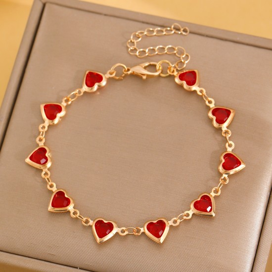 Dopamine Colorful Heart Bracelet, Versatile Heart Jewelry