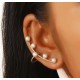 Droplet Tassel Earrings with Zirconia Ear Cuffs - Elegant All-in-One Stud Earrings