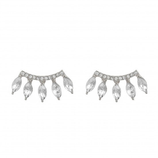 Droplet Tassel Earrings with Zirconia Ear Cuffs - Elegant All-in-One Stud Earrings