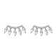 Droplet Tassel Earrings with Zirconia Ear Cuffs - Elegant All-in-One Stud Earrings