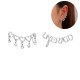 Droplet Tassel Earrings with Zirconia Ear Cuffs - Elegant All-in-One Stud Earrings