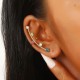 Droplet Tassel Earrings with Zirconia Ear Cuffs - Elegant All-in-One Stud Earrings