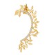 Elegant Leaf Cartilage Earrings with Rhinestones, Creative Single Ear Cuff