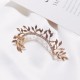 Elegant Leaf Cartilage Earrings with Rhinestones, Creative Single Ear Cuff