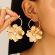 Exquisite Gold-Plated Alloy Ginkgo Leaf Dangle Earrings Geometric Openwork Design Chic Luxury Jewelry