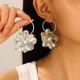 Exquisite Gold-Plated Alloy Ginkgo Leaf Dangle Earrings Geometric Openwork Design Chic Luxury Jewelry