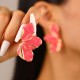 Fashion Alloy Flower Petal Stud and Dangle Earrings Elegant Design Jewelry