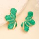 Fashion Alloy Flower Petal Stud and Dangle Earrings Elegant Design Jewelry