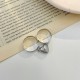 Fashion Chain-Link Magnetic Heart Ring, Adjustable Open-Couple Rings