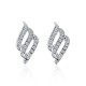 Fashionable Angel Wing Earrings, Feather Design with Diamond-Embedded Studs Earring