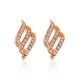 Fashionable Angel Wing Earrings, Feather Design with Diamond-Embedded Studs Earring