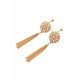 Fashionable Luxe Round Tassel Earrings, Long Dangle Pearls for Slimming Face, Exquisite Elegant Sparkling Jewelry