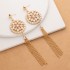 Fashionable Luxe Round Tassel Earrings, Long Dangle Pearls for Slimming Face, Exquisite Elegant Sparkling Jewelry