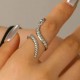 Gold Alloy Snake Shape Adjustable Ring Set, Fashionable and Statement-Making Women's Jewelry