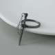 Gothic Dark Cross Sword Ring with Skull Tassel Chain