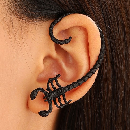 Gothic Dark Scorpion Ear Cuff - Punk Hip-Hop Creative Faux Scorpion Cartilage Earring, Alloy Material