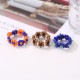 Handmade Beaded Colorful Woven Flower Index Finger Ring