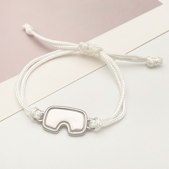 Handmade Black and White Ski Goggle Bracelet - Matching Couple Rope Bracelets, Stylish Outdoor Sports Design