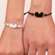 Handmade Black and White Ski Goggle Bracelet - Matching Couple Rope Bracelets, Stylish Outdoor Sports Design