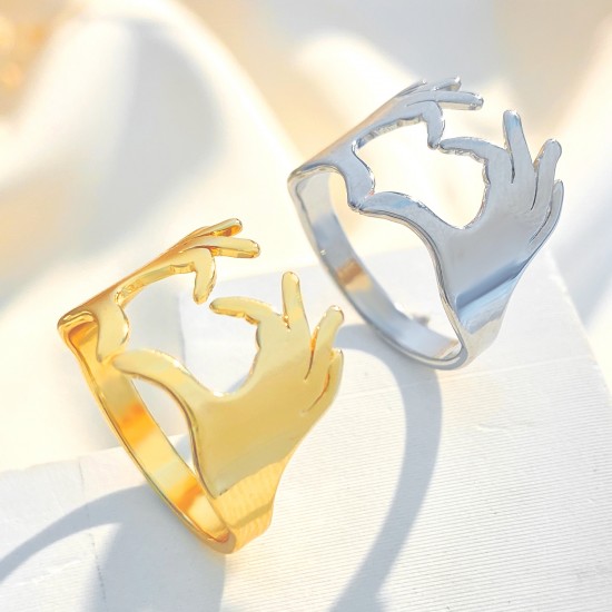 Heart Ring, Creative Hand Heart Couple Ring, Trendy and Unique Design