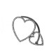 Hollow Heart Full Rhinestone Cartilage Earrings, Clip-On Design