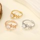 Luxury Zircon Leaf Ring, Elegant Fashion Jewelry