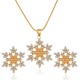 Minimalist Full Diamond Alloy Snowflake Necklace, Sparkling Snowflake Pendant Jewelry