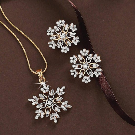 Minimalist Full Diamond Alloy Snowflake Necklace, Sparkling Snowflake Pendant Jewelry