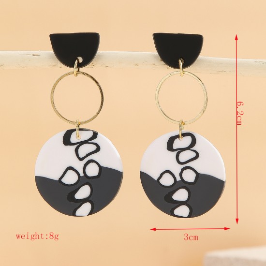 Minimalist Geometric Polymer Clay Drop Earrings - Fashionable Statement Dangle Earrings