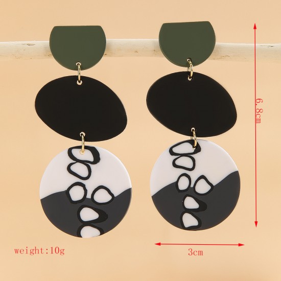 Minimalist Geometric Polymer Clay Drop Earrings - Fashionable Statement Dangle Earrings