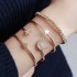 Minimalist Chic Star and Moon Diamond-Studded Heart & Star Bangle Set – 4-Piece Bracelet Set