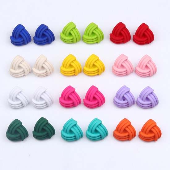 New 3D Triangle Spray-Painted Stud Earrings, Acrylic Minimalist Twist Dangle Earrings, Unique and Stylish Jewelry