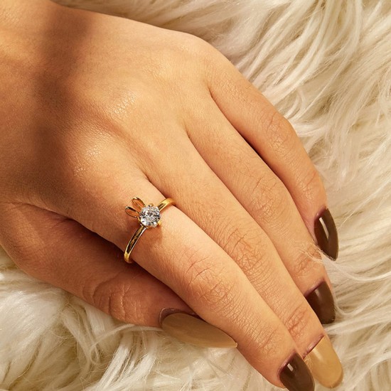 Rabbit Copper Ring with Zircon Stone Adjustable Open Design, Stylish and Versatile