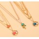 Shell Starfish Layered Necklace Set - Cute Cartoon Style, Multi-Layered Choker, Ocean & Holiday Vibes