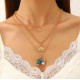 Shell Starfish Layered Necklace Set - Cute Cartoon Style, Multi-Layered Choker, Ocean & Holiday Vibes